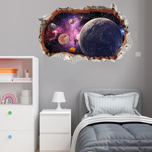 3D-väggstickers Kosmisk bruten galax Magi Milky Way Space Plane