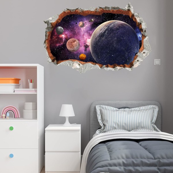 3D-vægklistermærker Kosmisk brudt galakse magisk mælkevej rumfly