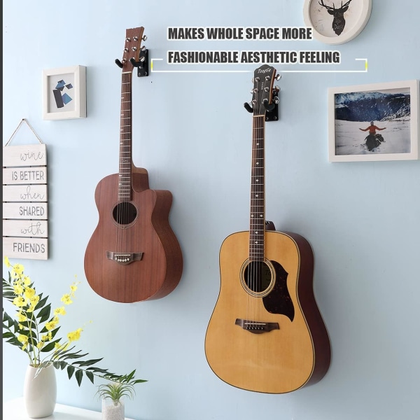 Guitar Wall Mount Hanger Hook Holder Stand 3 Pack Guitar Hangers