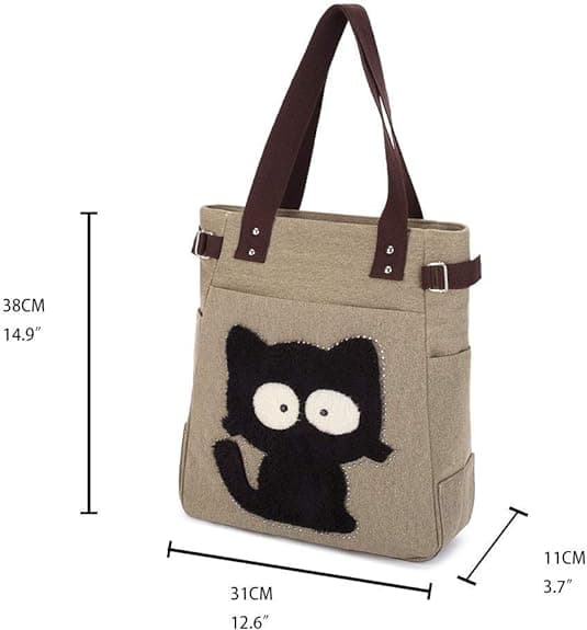 1 stk. Khaki damemode trendy kat skuldertaske