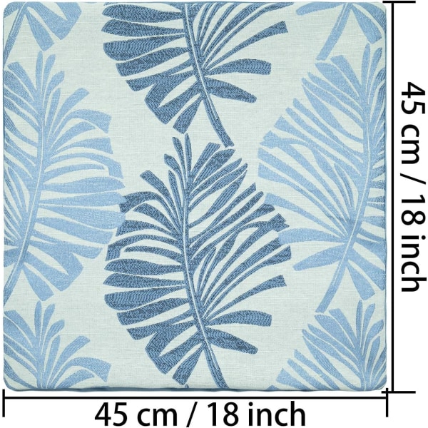 1 sæt 45x45cm pudebetræk, dekorativt linned sofapudebetræk, ingen pude, velegnet til bilstue soveværelse kontor, blå