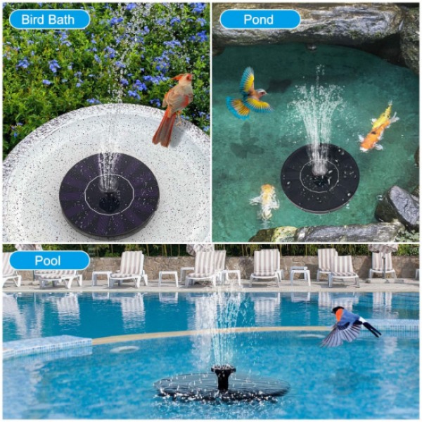 Vattenfontän solcellsdriven pool fågelbad fontän flytande