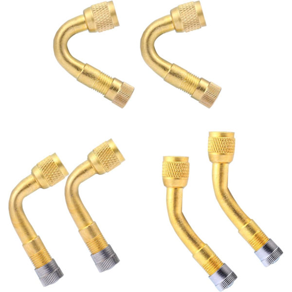6 stk. dækventilforlænger 45° 90° 135° dækventiladapter, Ti