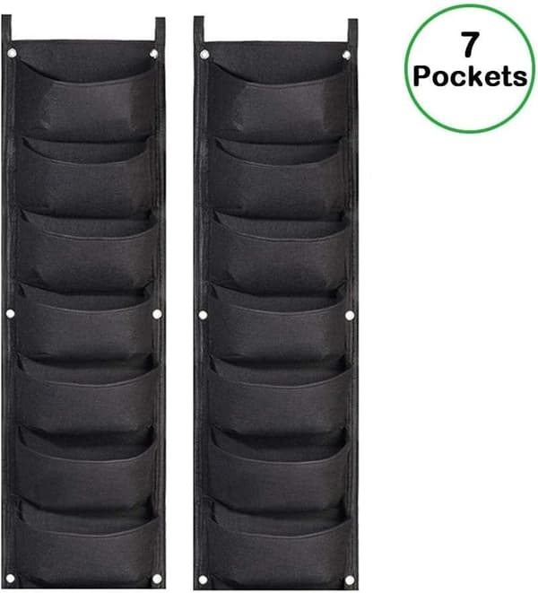 Väggmonterade odlingsväskor, 2-pack vertikala växtväskor