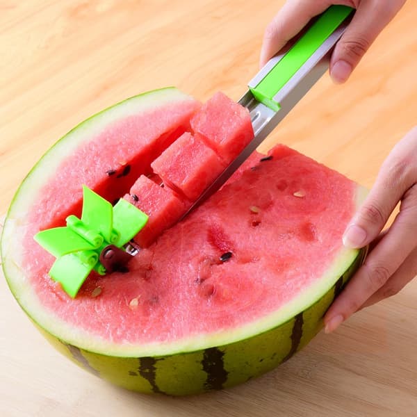 Vattenmelon Skärare Rostfritt Stål Väderkvarn Design Skär Vattenmelon