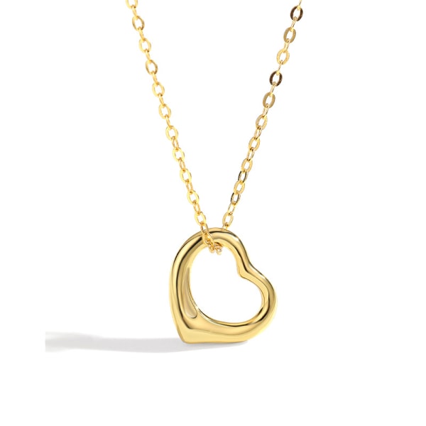 Halsband i guld med hjärtformad form, vackert kärlekssmycke, till fru/mamma/