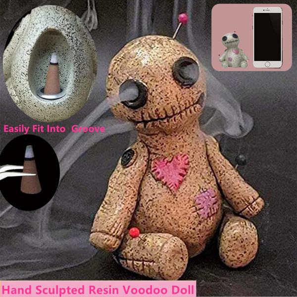 Voodoo Doll Incense Burner, Voodoo Doll Cone Incense Holder, Resi