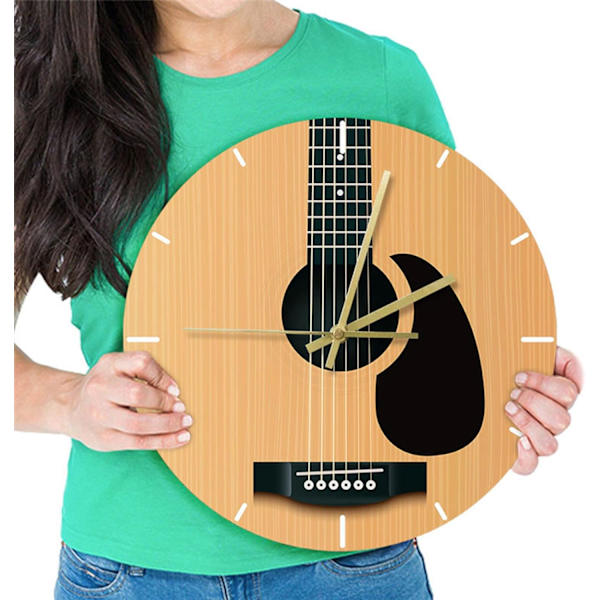 12 tommers enkel moderne stil gitarveggklokke for kjøkken, stue