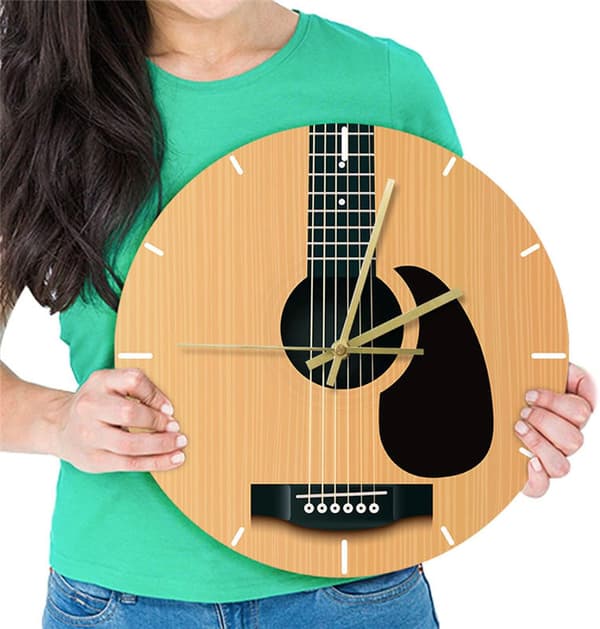 12 tums enkel modern stil gitarr väggklocka för kök, vardagsrum