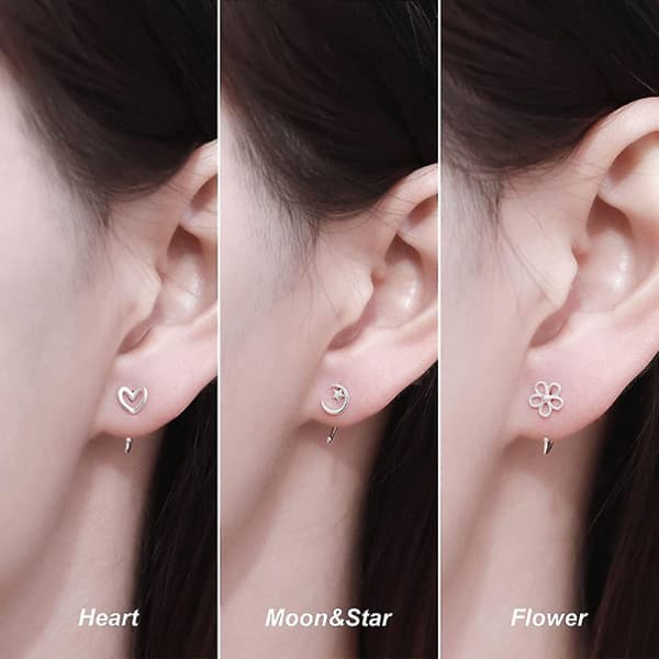 3 par små öppna creoler i sterlingsilver