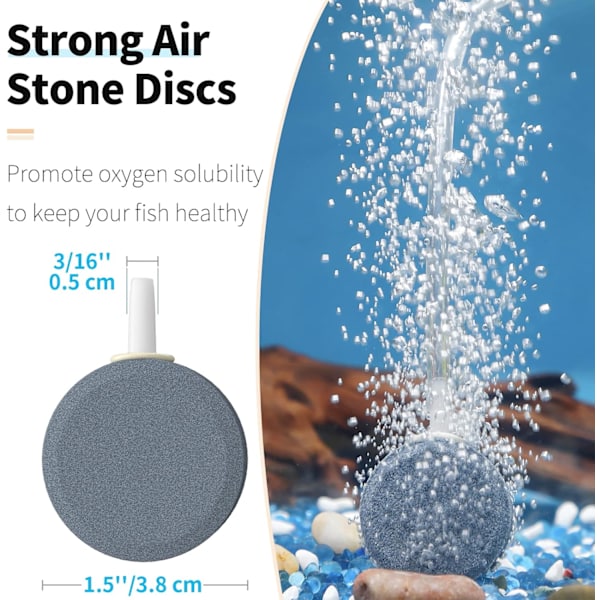 Akvarie Standard Luftpumpe Tilbehørssæt med Luftsten Disk Co
