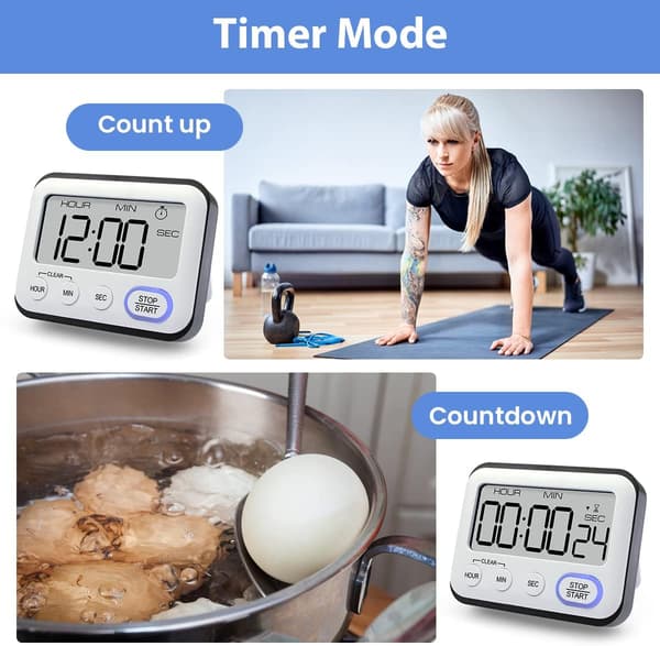 Kjøkken Timer, Multifunksjonell Vekkerklokke, Koketimer med Cl