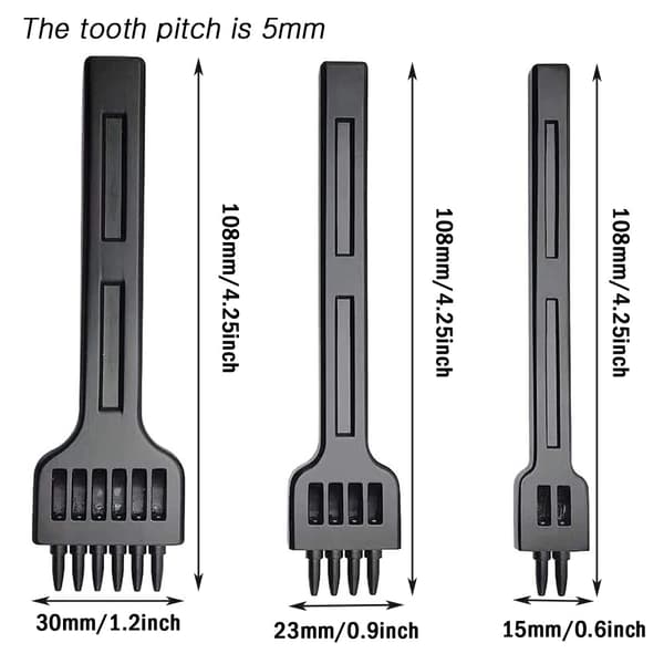 Läder (5MM) Läderstansverktygssats, 3 st DIY Läderhål P