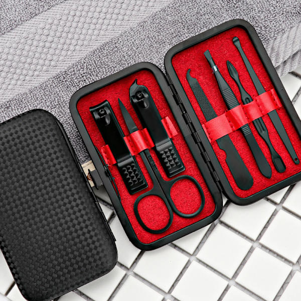 Manikyrset, 7 i 1 bärbar reseväsentlig nagelklippare set,