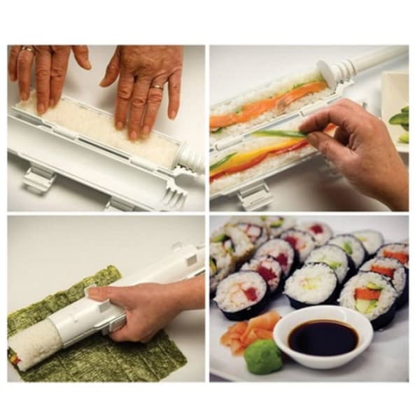 Sushirull-rulle / Verktøy for sushi hvit，29,5cm*5cm.