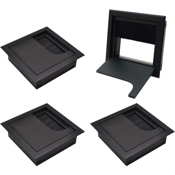 80 x 80 mm fyrkantigt cover för infälld skrivbordskabel för möbler eller