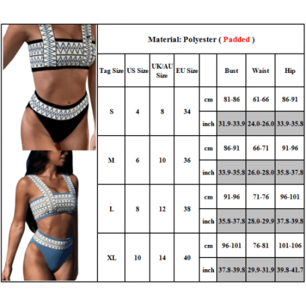 Sort XL badedragt bikini sæt til kvinder