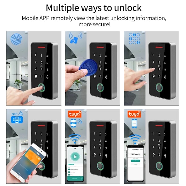 IP67 Vandtæt Bluetooth Tuya APP Adgangskontrolsystem 13.56Mhz