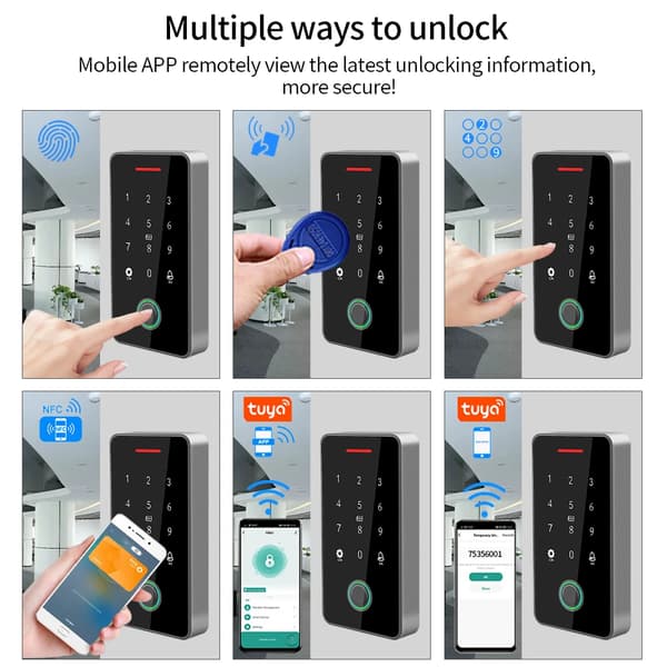 IP67 Vanntett Bluetooth Tuya APP Adgangskontrollsystem 13.56Mhz