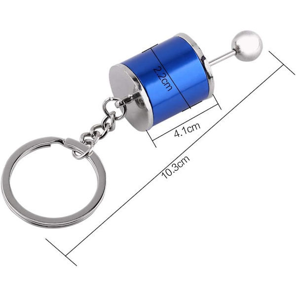 Förlängd form metall legering bilnyckelring (blå)