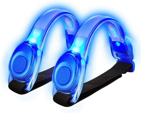 LED-armbånd, 2 sæt LED-blinkende elastikbånd til nattesport E