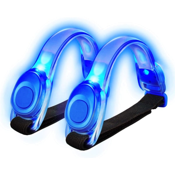 LED-armbånd, 2 sett LED-blinkende elastiske bånd for nattsport E