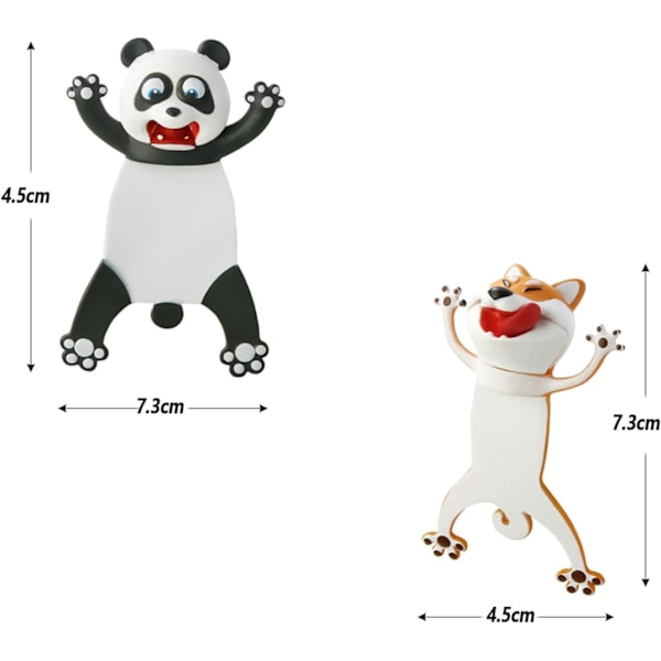 3D-sarjakuvaeläinten kirjanmerkit, hauskat söpöt kirjanmerkit Animal Station