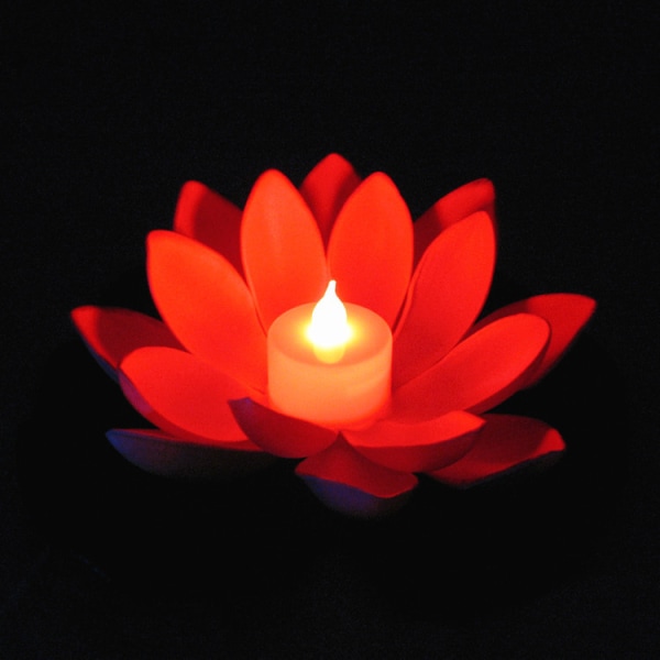 Flydende lanterne LED Lotus Lotus lampe, velsignelse og ønskelampe, EVA-materiale, amfibietype
