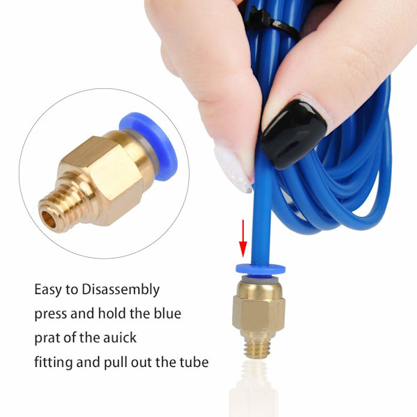 10-pack PC4-M6 pneumatiska kontakter, 4 mm pneumatiska kopplingar för 3D