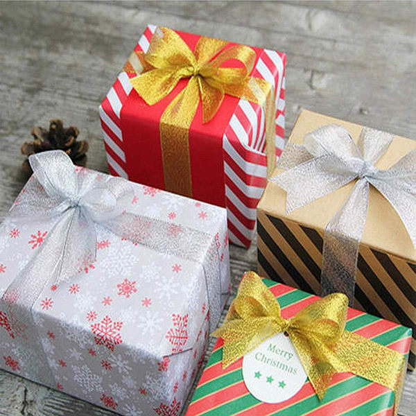 Organzaband för jul och Thanksgiving-hantverkspresent 1,5 cm*22 m 2 st (guld+silver)