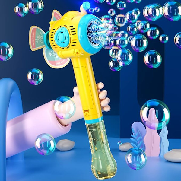 Bubbelpistolmaskin för barn 1-3 år, 5000+ bubblor 360°