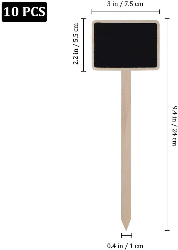 10 st 24CM träväxtmärkning utomhus grönsaksträdgård Blackboa
