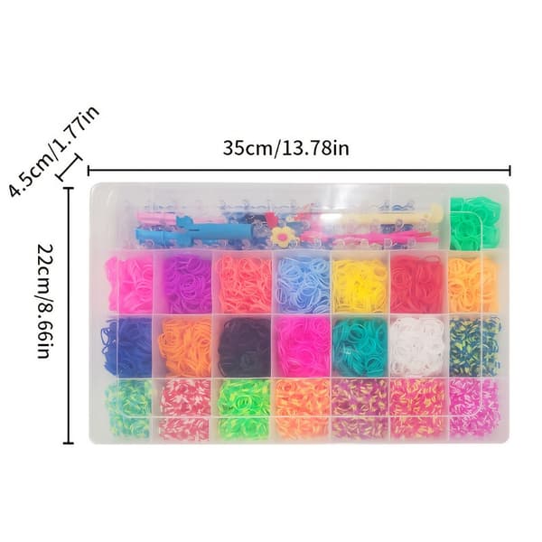 Loom Bands Kit - 4400 stk. i 22 farver Multicolor