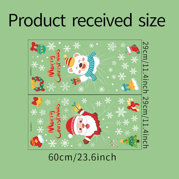 Statisk UV Santa Claus Snowman Snowflake Väggdekor Jul De