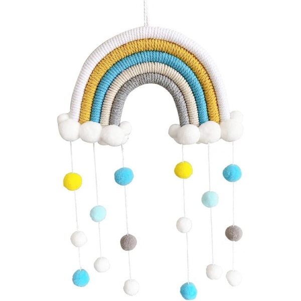 Rainbow Macrame Vægtæppet Indretning til hjemmet Bohemian Decor H