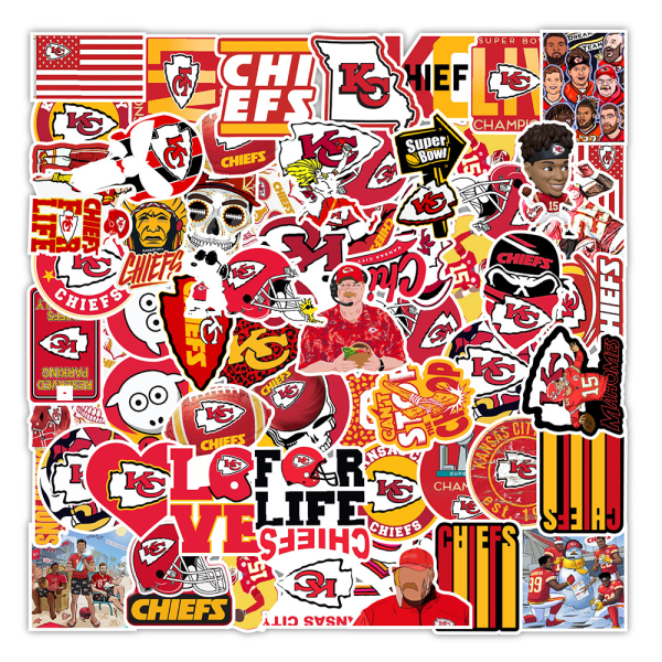 50 ark, Kansas City Chiefs fodboldgraffiti-klistermærker, street