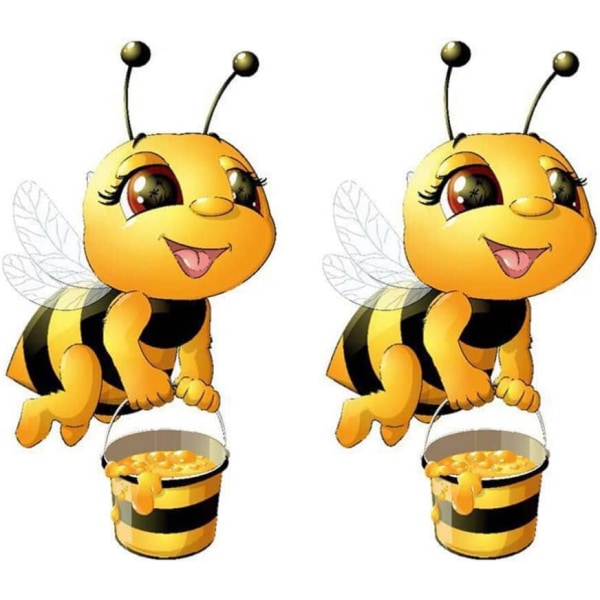 2 Bee Wall Stickers 3D Cartoon Bee Stickers Yellow Bee Wall Stick