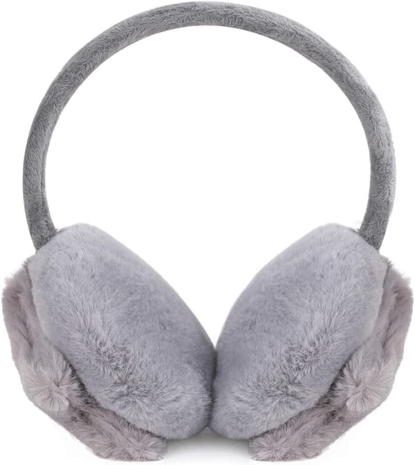 1 stk Grå pels-øreværn til drenge piger Sød vinter Fluffy Thermal E
