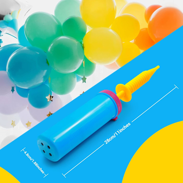 Oppustelig ballonpumpe 3 stk. ballon luft pumpe, manuel oppuster f