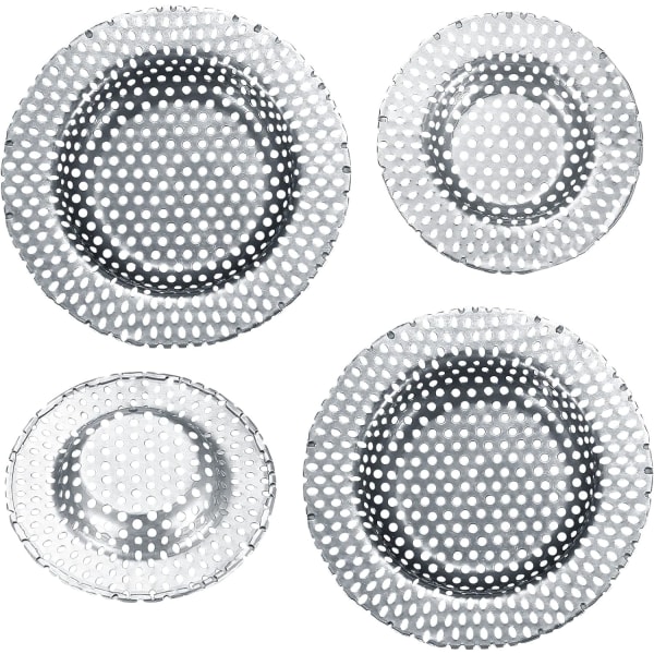 Set med 4 diskproppar i rostfritt stål för badkar, kök, badrum (2