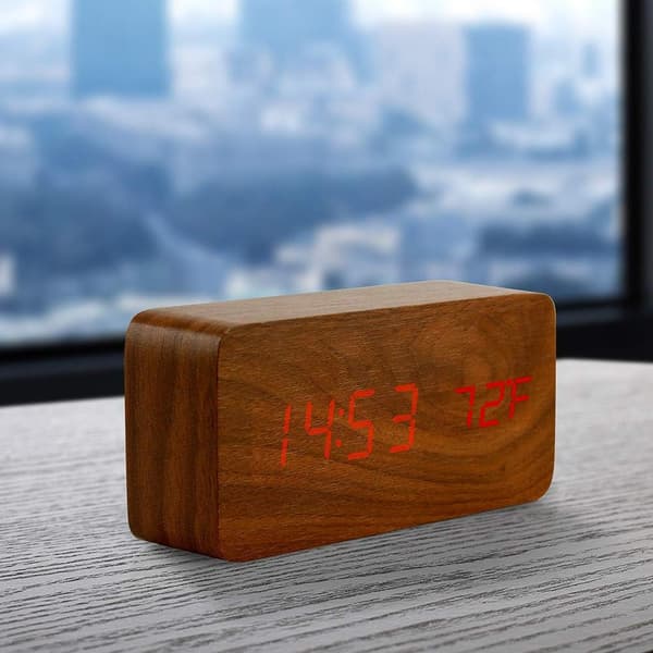 Trädigital väckarklocka, multifunktionell smart väckarklocka, LED