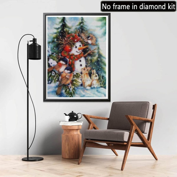 1pc（30x40 cm) 5D Diamond Painting Snowman, Christmas Diamond Pain