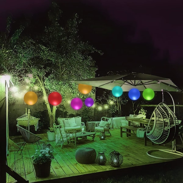 2 LED-kelluva allasvaloa 20CM, vedenpitävä pallo IP68 kelluva La
