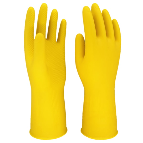 5 par gula hushållshandskar i latex, tjocka, vattentäta