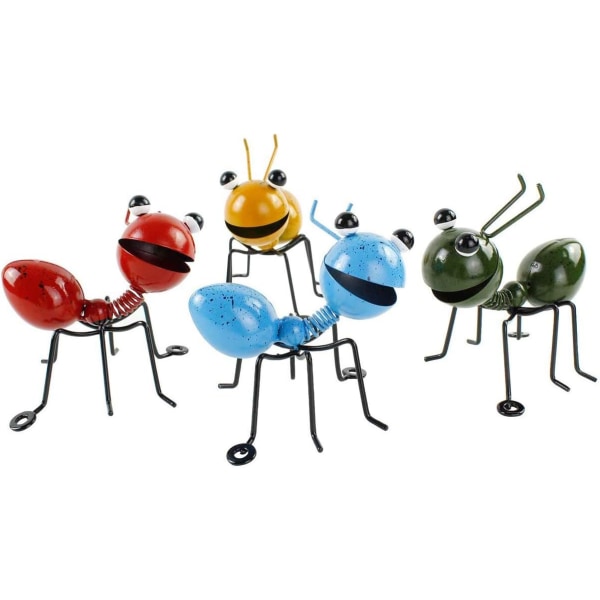 Metalmyrer Et sæt med 4 farver Sød insektvægkunst Haveplæne dec