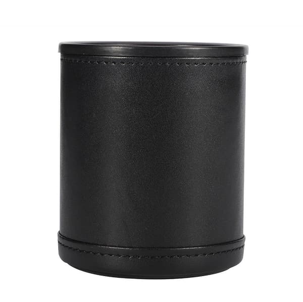 Sort og grøn læderterningkop med låg til Liars Dice Farkle
