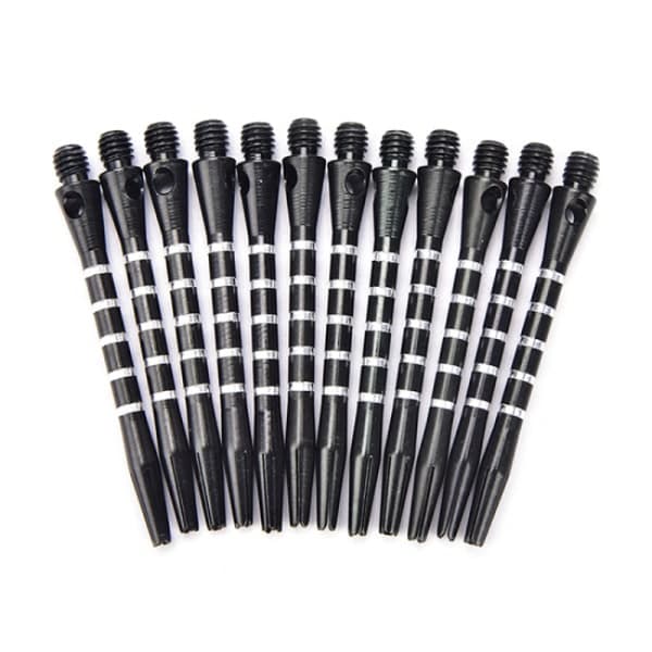 12 dartpiler i sort aluminiumlegering