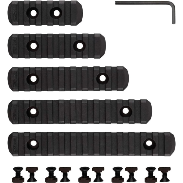 5-pakke Polymer Picatinny Rail, 5 spor, 7 spor, 9 spor, 11 spor