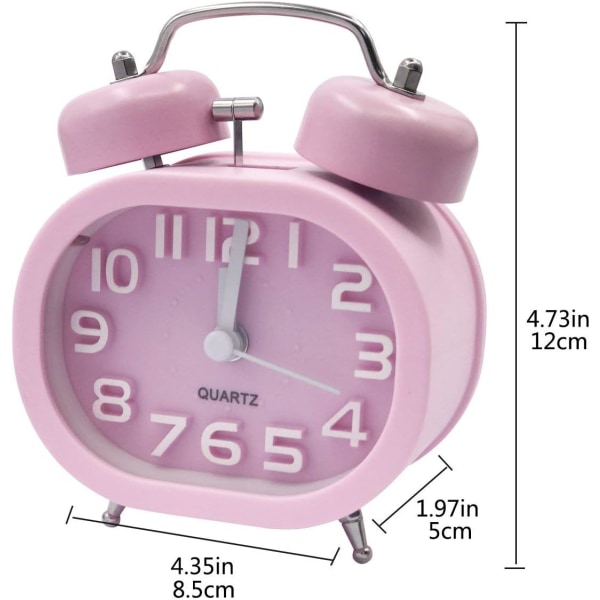 Retro Silent Quartz Väckarklocka, Morgon Alarm Clock Travel Bedsi