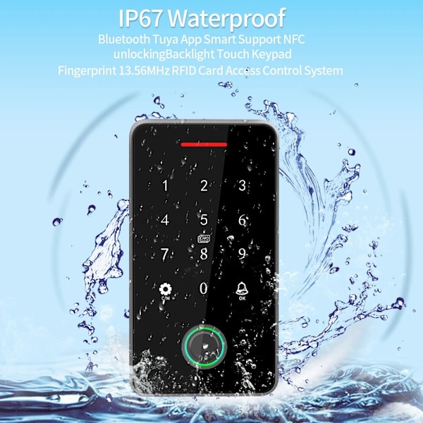 IP67 Vandtæt Bluetooth Tuya APP Adgangskontrolsystem 13.56Mhz